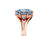 Rose gold Fancy Blue Radiant  Solitaire Diamond Ring with Six-Prong Setting and Tapered Band_22
