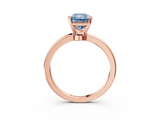 Rose gold Fancy Blue Radiant  Solitaire Diamond Ring with Six-Prong Setting on a Classic Band_6