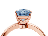 Rose gold Fancy Blue Radiant  Solitaire Diamond Ring with Six-Prong Setting on a Classic Band_7