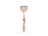 Rose gold Fancy Blue Radiant  Solitaire Diamond Ring with Split Shank and Four-Prong Setting_14