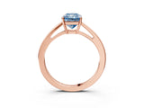 Rose gold Fancy Blue Radiant  Solitaire Diamond Ring with Split Shank and Four-Prong Setting_15