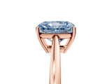 Rose gold Fancy Blue Radiant  Solitaire Diamond Ring with Split Shank and Four-Prong Setting_17