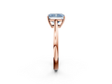Rose gold Fancy Blue Radiant  Solitaire Diamond Ring with Split Shank and Four-Prong Setting_22