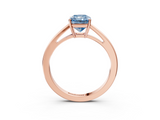 Rose gold Fancy Blue Radiant  Solitaire Diamond Ring with Split Shank and Four-Prong Setting_23
