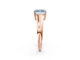 Rose gold Fancy Blue Radiant  Solitaire Diamond Ring with Tapered Band and Four-Prong Setting_51