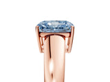 Rose gold Fancy Blue Radiant  Solitaire Diamond Ring with Tapered Band and Four-Prong Setting_54