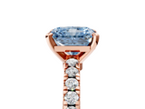 Rose gold Fancy Blue Radiant  Solitaire Diamond with Pavé Band and Four-Prong Setting_72
