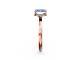 Rose gold Fancy Blue Radiant  Solitaire Engagement Ring with Cathedral Band and Four-Prong Setting_23