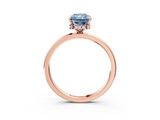 Rose gold Fancy Blue Radiant  Solitaire Engagement Ring with Cathedral Band and Four-Prong Setting_24