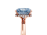 Rose gold Fancy Blue Radiant  Solitaire Engagement Ring with Cathedral Band and Four-Prong Setting_26