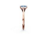 Rose gold Fancy Blue Radiant  Solitaire Engagement Ring with Four-Prong Setting and Classic Band 2
