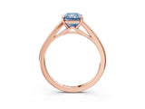 Rose gold Fancy Blue Radiant  Solitaire Engagement Ring with Four-Prong Setting and Classic Band 3