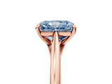 Rose gold Fancy Blue Radiant  Solitaire Engagement Ring with Four-Prong Setting and Classic Band 5