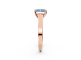 Rose gold Fancy Blue Radiant  Solitaire Engagement Ring with Four-Prong Setting and Tapered Band_5