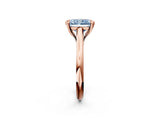 Rose gold Fancy Blue Radiant  Solitaire Engagement Ring with Six-Prong Setting and Classic Band 3