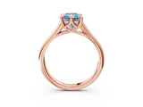 Rose gold Fancy Blue Radiant  Solitaire Engagement Ring with Six-Prong Setting and Classic Band 4