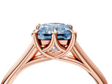 Rose gold Fancy Blue Radiant  Solitaire Engagement Ring with Six-Prong Setting and Classic Band 5