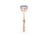 Rose gold Fancy Blue Radiant  Solitaire Heart Prong Engagement Ring with Tapered Band_57