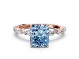 Rose gold Fancy Blue Radiant  Solitaire Marquise Side Stone Prong Setting Ring_42
