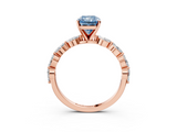 Rose gold Fancy Blue Radiant  Solitaire Marquise Side Stone Prong Setting Ring_45
