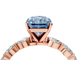 Rose gold Fancy Blue Radiant  Solitaire Marquise Side Stone Prong Setting Ring_46