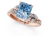Rose gold Fancy Blue Radiant  Solitaire Marquise Twist Band with Six-Prong Setting_46