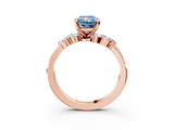 Rose gold Fancy Blue Radiant  Solitaire Marquise Twist Band with Six-Prong Setting_48