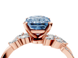 Rose gold Fancy Blue Radiant  Solitaire Marquise Twist Band with Six-Prong Setting_49