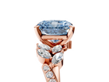 Rose gold Fancy Blue Radiant  Solitaire Marquise Twist Band with Six-Prong Setting_50