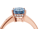 Rose gold Fancy Blue Radiant  Solitaire Pavé Band Prong Setting Ring_24