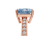 Rose gold Fancy Blue Radiant  Solitaire Pavé Band Prong Setting Ring_25
