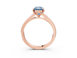 Rose gold Fancy Blue Radiant  Solitaire Pavé Band with Four-Prong Setting_31