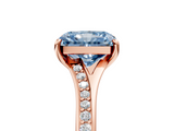 Rose gold Fancy Blue Radiant  Solitaire Pavé Band with Four-Prong Setting_33