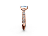 Rose gold Fancy Blue Radiant  Solitaire Pavé Diamond Engagement Ring with Four-Prong Setting_132