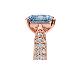 Rose gold Fancy Blue Radiant  Solitaire Pavé Diamond Engagement Ring with Four-Prong Setting_135