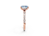Rose gold Fancy Blue Radiant  Solitaire Pavé Diamond Engagement Ring with Four-Prong Setting_57