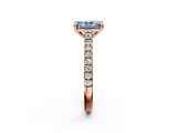 Rose gold Fancy Blue Radiant  Solitaire Pave Diamond Engagement Ring with Prong Setting_21