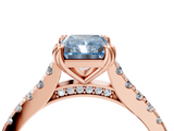 Rose gold Fancy Blue Radiant  Solitaire Pave Diamond Engagement Ring with Prong Setting_23