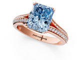 Rose gold Fancy Blue Radiant  Solitaire Pave Split Shank Engagement Ring with Six-Prong Setting_38