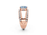 Rose gold Fancy Blue Radiant  Solitaire Split Shank Pave Diamond Ring_51