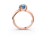 Rose gold Fancy Blue Radiant  Solitaire Tension Set Diamond Ring with Wide Band_40