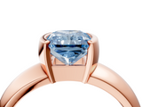 Rose gold Fancy Blue Radiant  Solitaire Tension Set Diamond Ring with Wide Band_41