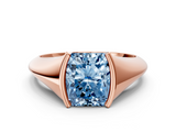 Rose gold Fancy Blue Radiant  Solitaire Tension Set Diamond Ring_20