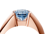 Rose gold Fancy Blue Radiant  Solitaire Tension Set Diamond Ring_24