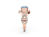 Rose gold Fancy Blue Radiant  Solitaire Twist Band Pavé Diamond Engagement Ring_34