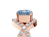Rose gold Fancy Blue Radiant  Solitaire Twist Band Pavé Diamond Engagement Ring_37