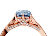 Rose gold Fancy Blue Radiant  Solitaire Twist Band Six-Prong Setting 5