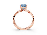 Rose gold Fancy Blue Radiant  Solitaire Twist Band with Pavé Accents and Four-Prong Setting_23