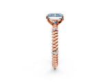 Rose gold Fancy Blue Radiant  Solitaire Twisted Band Prong Set Engagement Ring_62