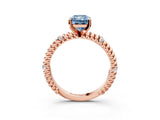 Rose gold Fancy Blue Radiant  Solitaire Twisted Band Prong Set Engagement Ring_63